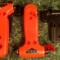 2 EMERGENCY CAR BREAK OUT HAMMERS with Holding Brackets and SEAT BELT CUTTER