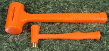 Hi Visibility 2pc DEAD BLOW HAMMERS With BRASS HEAD mallet tool new