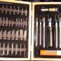 48pc. HOBBY KNIFE SET w/ Wood Case 7 Holders Sharpening Stone exacto knives nife