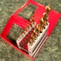 15pc LEFT HAND HSS TITANIUM DRILL BIT SET with case