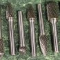 8pc 1/4 Large Head CARBIDE BURR SET new grind sand file 1/4 shaft
