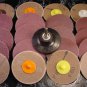 21pc 3 " ROLL LOCK SANDING DISC with MANDREL MADE IN USA Heavy Duty roloc sand