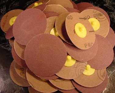 50pc 3 " ROLL LOCK SANDING DISC 80 GRIT Made in GERMANY Heavy Duty roloc sand