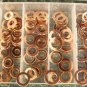110pc Solid COPPER WASHER ASSORTMENT New flat with case