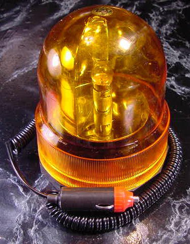 12 Volt REVOLVING AMBER CAUTION LIGHT new  Magnetic base safety