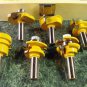 6pc 1/2" Shank Carbide ROUTER BIT SET with Wood Case shaper tool