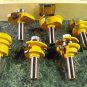 6pc 1/2" Shank Carbide ROUTER BIT SET with Wood Case shaper tool