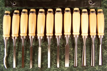 12pc Alloy WOOD CARVING CHISEL TOOL SET new mini lathe Chrome Plated