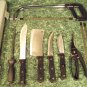 10pc BUTCHER'S KNIFE SET w/ MEAT SAW w/ CASE Cleaver boning Shear Butcher