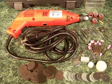128pc ROTARY TOOL and ACCESSORY KIT with Case Pistol Grip drill dremel Electric