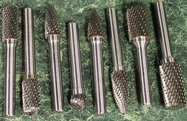 8pc 1/4 Large Head CARBIDE BURR SET new grind sand file