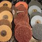 16pc 3" ROLL LOCK SANDING DISC w/ MANDREL MADE IN USA Heavy Duty roloc sand inch