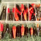 60pc ALLIGATOR CLIP BATTERY CLAMP ASSORTMENT with CASE New Lead end wire roach