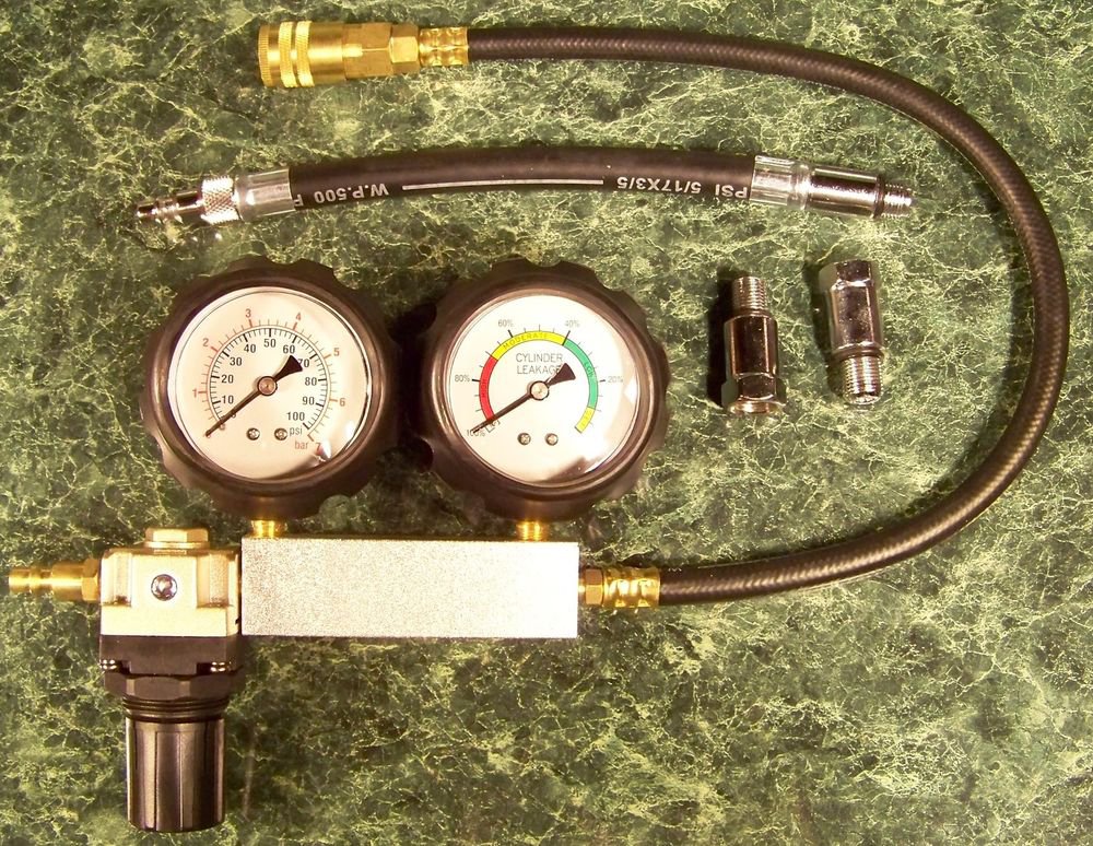 ENGINE CYLINDER LEAK DOWN TESTER KIT w/CASE test motor pressure air