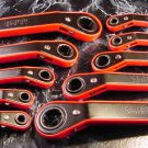 10pc SAE / METRIC OFFSET RATCHETING BOX WRENCH SET tool Medium Fine Ratchet Gear