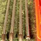 4pc 1/4" x 6" Long Reach CARBIDE BURR SET with Storage Case New grinding grinder