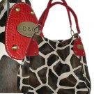 Giraffe Print Purse - red