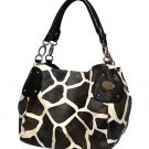 Giraffe Print Purse - black