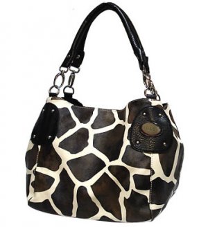 Giraffe Print Purse - black
