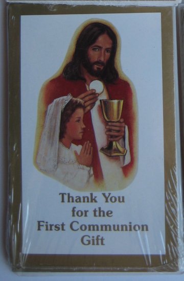 First Communion Thank-You Cards 8pk, Girl