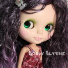 12"Goodyblythe Blythe Hair Wig Purple & Black Curl W123
