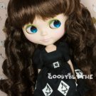 12" Goodyblythe Blythe Hair Wig Dark Brown Curl W15