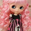 12" Goodyblythe Blythe Hair Wig Pink Highlight Curl W05