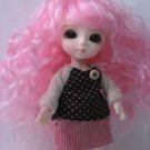5.5" Goodyblythe Lati Yellow Hair Wig Pink Curl LW16