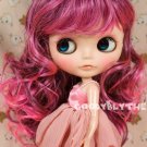 12"Goodyblythe Blythe Hair Wig Pink Highlight Curl W256