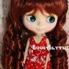 Goodyblythe Blythe Hair Wig Brown with Bow Curly W180