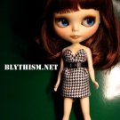 Blythism Houndstooth Tube Dress fit Blythe D094bw(F)