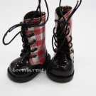 Blythe Pullip 1/6 Doll Shoes Red Checks Boots B26