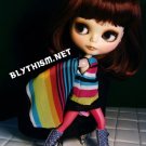 Blythism Dress with strips D047b(F) fit Blythe / Pullip