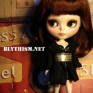 Blythism Black Coat (w/ Gold Belt) J043b(F) fit Blythe
