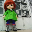 Blythism Green PVC Raincoat fit Lati Yellow L-C002g