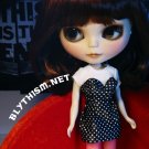 Blythism Dotted Tube Dress D064d(F) fit Blythe / Pullip