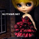 Blythism Ruffles Dress in Red Checked D055r(F)