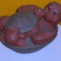 Collectible Ceramic Hand Painted Mother & Child Turtles FREE SHIP
