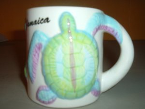 Sea Turtle ceramic coffee mug Jamaica FREE SHIP