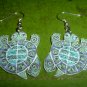 Acryl turtle dangle earrings FREE SHIP