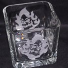 Flame Skull Candle Holder