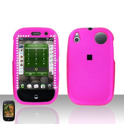 Palm Pre Pink Diamond Rubberized Cover Case Snap on Protector