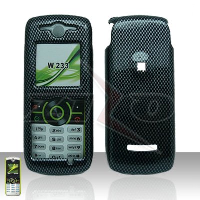 Carbon Fiber Cover case Rubberized Hard Case Snap on Protector for Motorola Renew W233