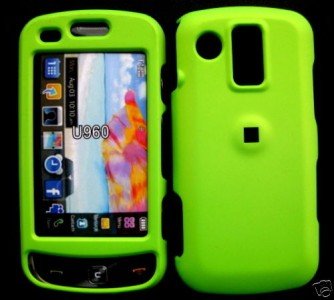 Neon Green Cover Case Snap on Protector + Car Charger for Samsung Rogue U960