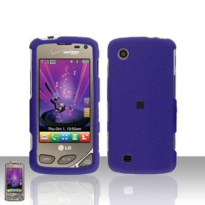 Purple Case Cover Snap on Protector + Car Charger for LG Chocolate Touch VX8575