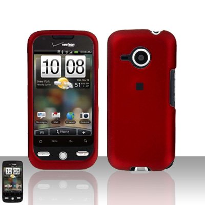 HTC Droid Eris S6200 Red Case Cover Snap on Protector + Screen Guard