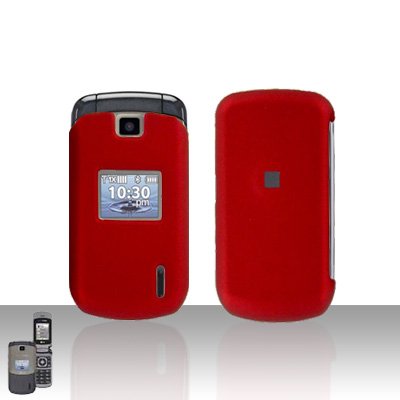 Red Cover Case Snap on Protector + Car Charger for LG Accolade VX5600