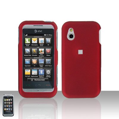 Red Cover Case Snap on Protector + Car Charger for LG Arena GT950
