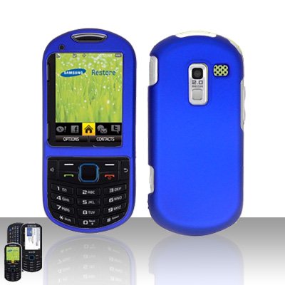 Blue Cover Case Snap on Protector for Samsung Exclaim 2 Restore M570
