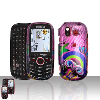 Pink Design Cover Case Snap on Protector for Samsung Intensity U450